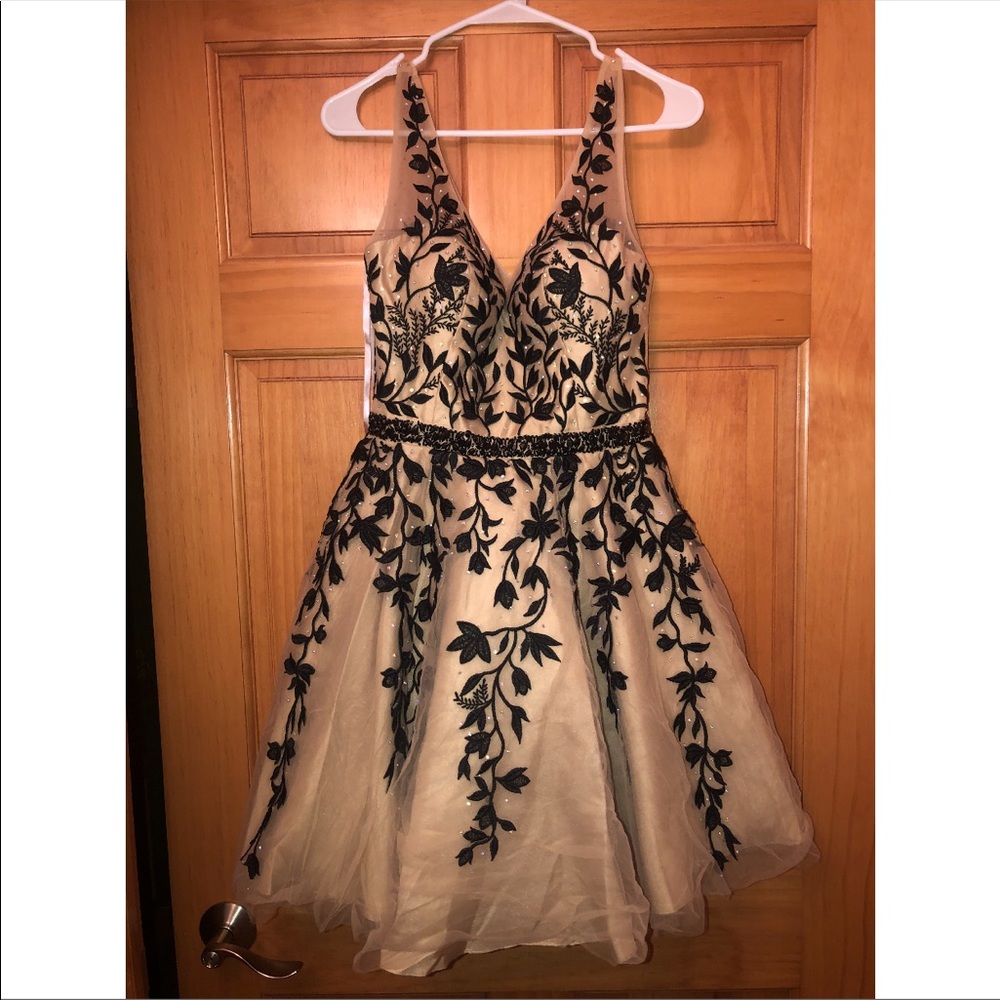 Black and nude short dress